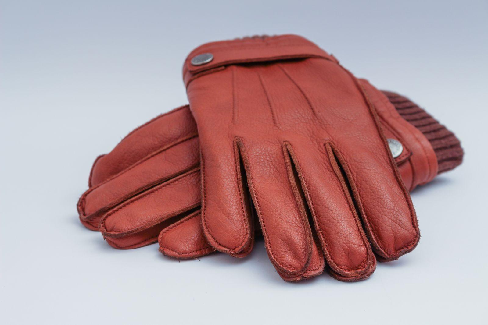 A pair of leather gloves