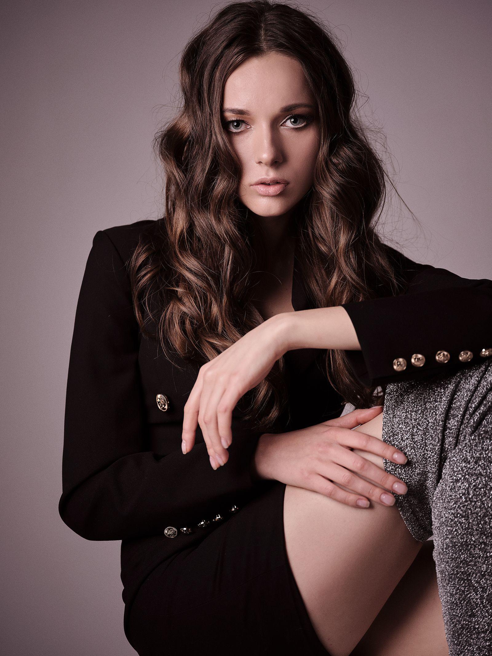 A tailored jacket, worn fitted